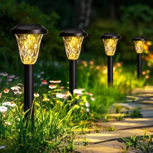 GIGALUMI 8 Pack Solar Lights Outdoor Garden